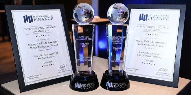 เมืองไทยประกันชีวิต คว้า 2 รางวัลใหญ่ จากเวที “International Finance Awards 2024”