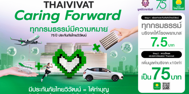 “ทุกกรมธรรม์มีความหมาย” 75 ปี ประกันภัยไทยวิวัฒน์ชูโครงการ Caring Forward ขับเคลื่อนสังคมยุคใหม่