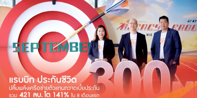 “แรบบิท ประกันชีวิต” ปลื้มพลังเครือข่ายตัวแทนกวาดเบี้ยประกันรวม 421 ลบ. โต 141%ใน 8 เดือนแรก เดินหน้าทรานส์ฟอร์มช่องทางตัวแทนสู่ ‘พาร์ทเนอร์วางแผนชีวิต’ ผ่าน 4 กลยุทธ์เชิงรุก หวังกวาดยอดโตเพิ่มอีก 20% ในปีนี้