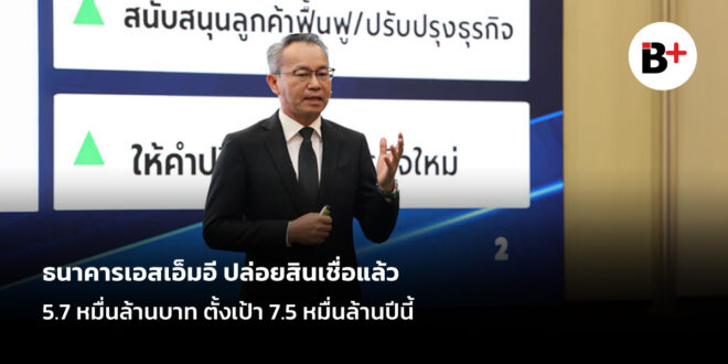 ธนาคารเอสเอ็มอี ปล่อยสินเชื่อแล้ว 5.7 หมื่นล้านบาท ตั้งเป้า 7.5 หมื่นล้านปีนี้