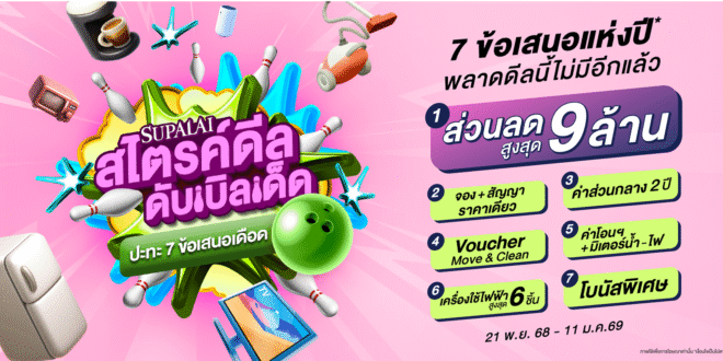 “SUPALAI สไตรค์ดีลดับเบิลเด็ด ปะทะ 7 ข้อเสนอเดือด” ส่งท้ายปี จัดให้ครบ จบทุกดีล พร้อมเข้าอยู่