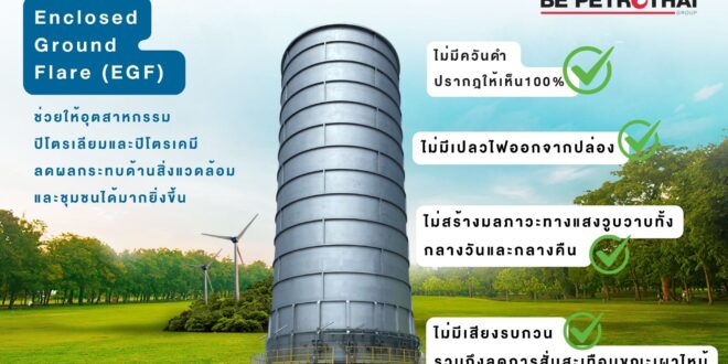 บี ปิโตรไทยร่วมฉลองวันสิ่งแวดล้อมไทย  แนะนำเทคโนโลยีหอเผาทิ้งไร้ควันดำ หนุนอุตสาหกรรมก้าวสู่ Net Zero