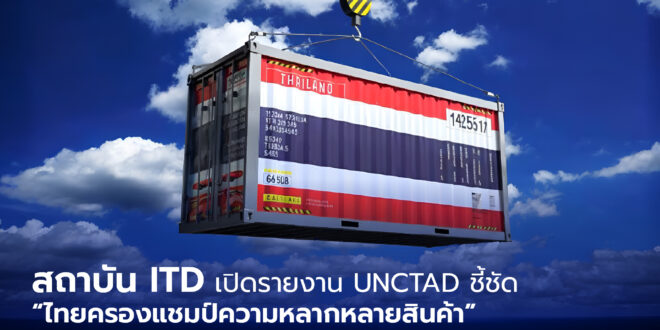 สถาบัน ITD เปิดรายงาน UNCTAD ชี้ชัด “ไทยครองแชมป์ความหลากหลายสินค้า” ใน Global South แต้มต่อสำคัญพลิกวิกฤตภาษีโลกเป็นโอกาสใหม่ภาคเศรษฐกิจไทย แนะเร่งต่อยอดบริการดิจิทัล–เศรษฐกิจสีเขียวชิงโอกาสและสู้ความผันผวนในตลาดโลก