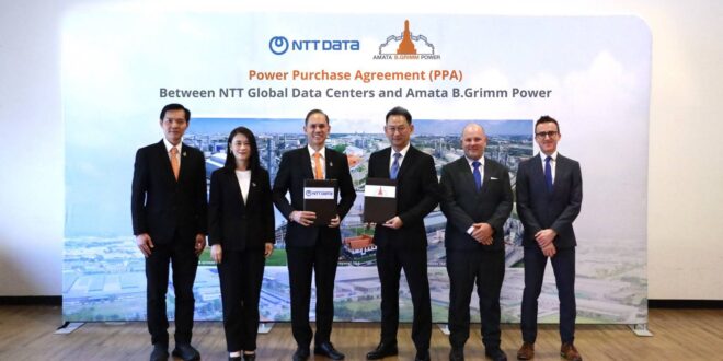 บี.กริม เพาเวอร์ ผนึกกำลัง NTT Global Data Centers ญี่ปุ่น ลงนามสัญญาซื้อขายไฟฟ้าขนาด 100 เมกะวัตต์ พร้อมเดินเครื่องเชิงพาณิชย์ มิถุนายน 2570 ณ นิคมอุตสาหกรรมอมตะซิตี้ ชลบุรี