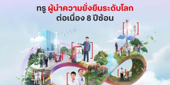 S&P Global จัดอันดับ “ทรู” ติด Top 1% บริษัทที่ยั่งยืนที่สุดของโลก 8 ปีซ้อน ย้ำบทบาทเทเลคอม-เทคที่ขับเคลื่อนด้วย AI-First เพื่อสร้างคุณค่าให้ลูกค้าและสังคมอย่างยั่งยืน