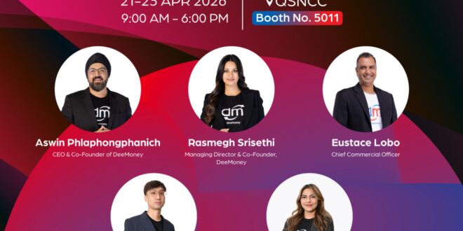 DeeMoney ร่วมขับเคลื่อน 1 ใน 3 ของธุรกรรมการโอนเงินขาเข้าในประเทศไทย เน้นย้ำศักยภาพโครงสร้างพื้นฐานด้านการชำระเงินระหว่างประเทศ ณ งาน Money20/20 Asia 2026