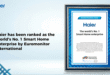 ไฮเออร์ คว้าแชมป์องค์กรสมาร์ทโฮมอันดับ 1 ของโลก จากการจัดอันดับ Euromonitor 2025 ชู AI Ecosystem ขับเคลื่อน Smart Living