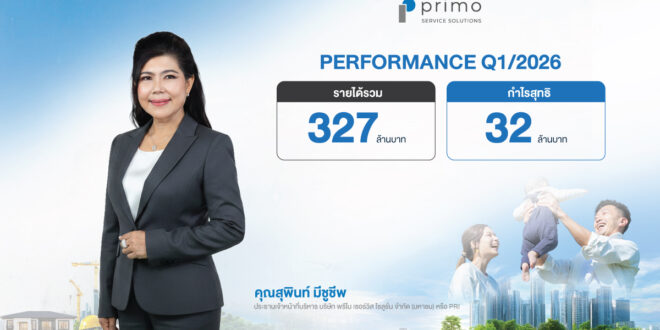 PRI เปิดผลงานไตรมาส 1/2569 รายได้ 327 ล้านบาท เดินหน้า “PRIMO TRANSFORMATION ERA” เร่งสร้างรายได้ประจำ ขยาย Ecosystem สู่การเติบโตเชิงรุก