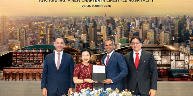 AWC ร่วมกับ IHG Hotels & Resorts ลงนามสัญญาบริหารโรงแรม Ruby in Bangkok เปิดตัวโรงแรม Ruby แห่งแรกในประเทศไทยและภูมิภาคเอเชียแปซิฟิก